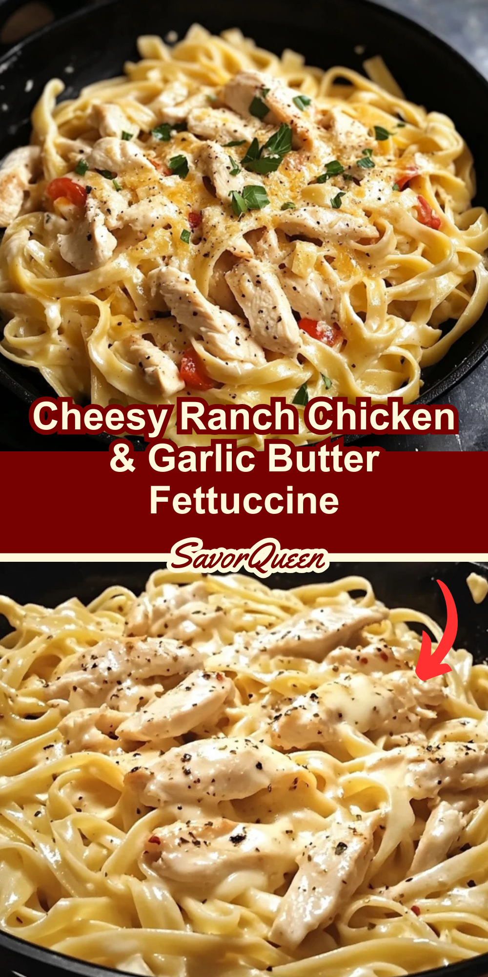 Garlic Butter Ranch Cheesy Ranch Chicken & Garlic Butter Fettuccine