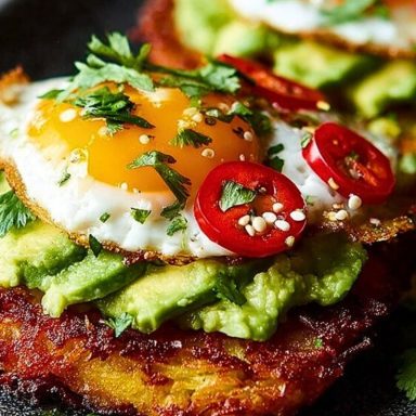 Avocado Hash Brown Toast with a Spicy Kick