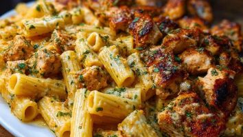 Cheesy Rigatoni with Garlic Parmesan Chicken