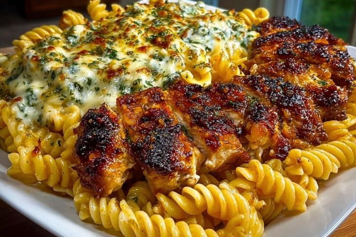 Creamy Velveeta Chicken Rotini with Mozzarella Garlic Sauce