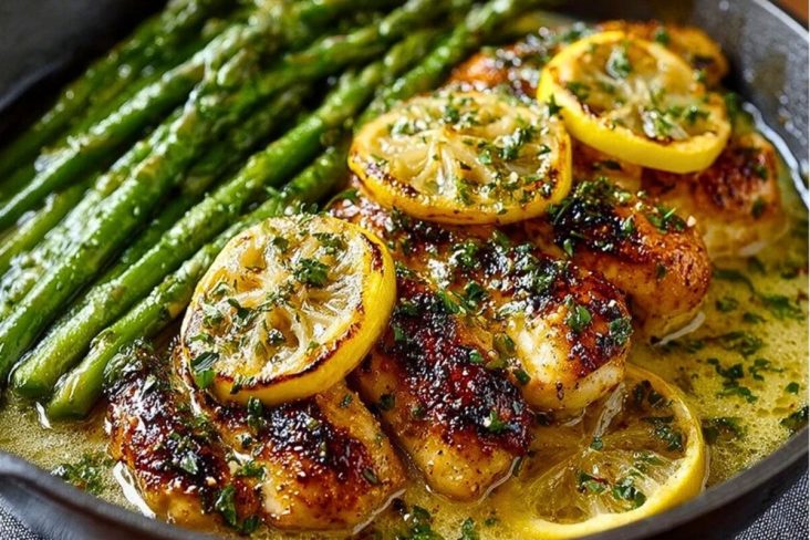 Easy One-Pan Lemon Butter Chicken with Asparagus