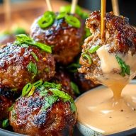 Korean BBQ Meatballs with Spicy Mayo Dip