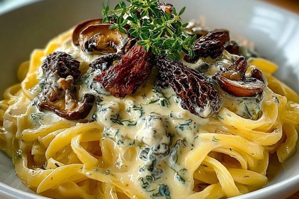 Morel Mushroom Pasta in Creamy Sauce