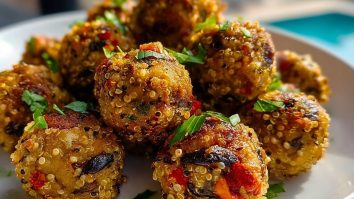 Mushroom Quinoa and Red Pepper Veggie Balls