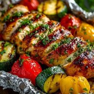 No-Fuss BBQ Chicken & Veggie Foil Packs