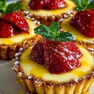 Spring Bliss: Strawberry Honey Custard Tarts with Tangy Lemon Drizzle