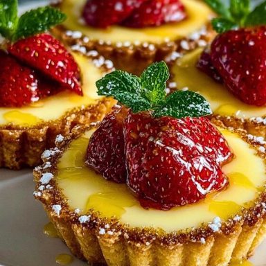 Spring Bliss: Strawberry Honey Custard Tarts with Tangy Lemon Drizzle