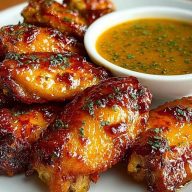 Sticky Honey Mustard Chicken Wings