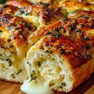 Swirled Garlic Herb And Cheese Bread