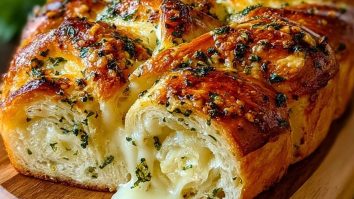 Swirled Garlic Herb And Cheese Bread
