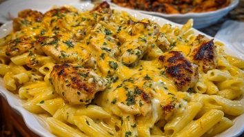 Velveeta Chicken Penne in Creamy Mozzarella Garlic Cheese Sauce
