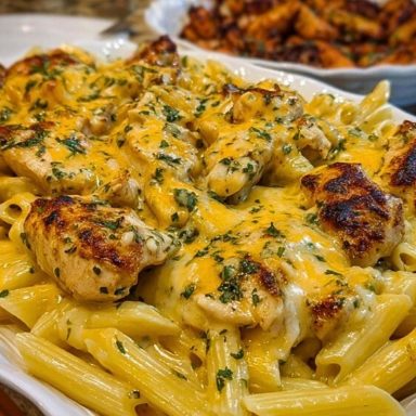 Velveeta Chicken Penne in Creamy Mozzarella Garlic Cheese Sauce