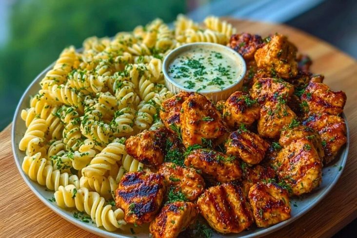 Cajun Chicken Bites with Creamy Garlic Herb Alfredo Twists 1