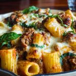Cheesy Beef and Italian Sausage Rigatoni in Garlic Butter Sauce 1
