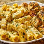 Cheesy Garlic Butter Chicken Rigatoni in Creamy Alfredo Sauce 1