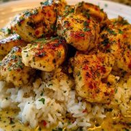 Chicken Scampi with Creamy Garlic Parmesan Rice