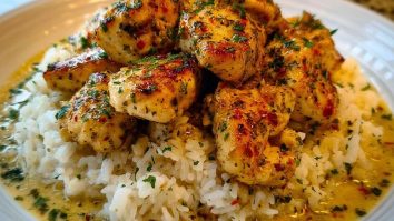 Chicken Scampi with Creamy Garlic Parmesan Rice