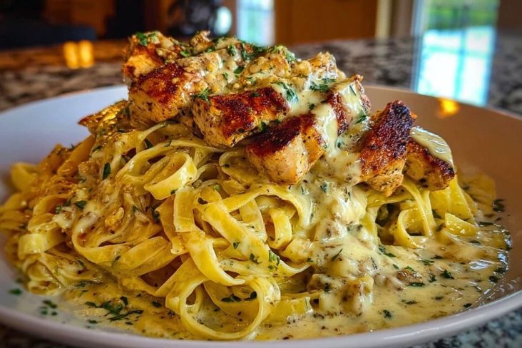 Creamy Cajun Chicken Fettuccine with Garlic Mozzarella Cheese Sauce 1