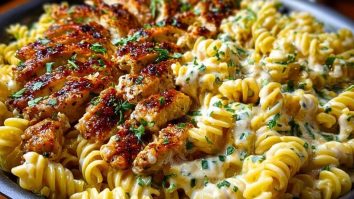 Creamy Cajun Chicken Rotini with Mozzarella Alfredo Sauce