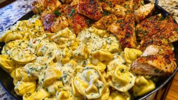 Creamy Cajun Chicken Tortellini in Velveeta Garlic Cheese Sauce