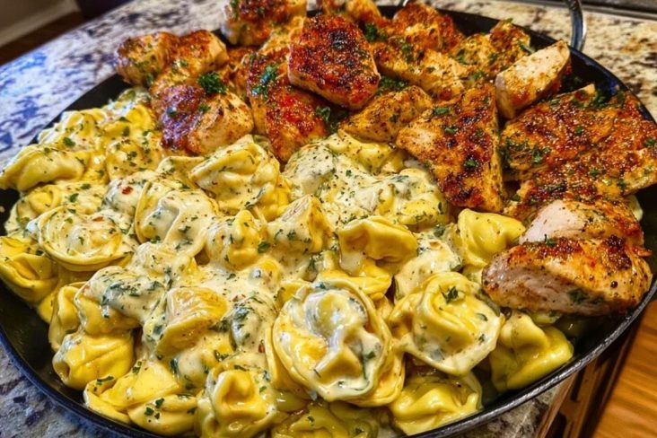Creamy Cajun Chicken Tortellini in Velveeta Garlic Cheese Sauce