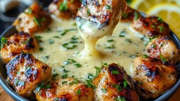 Creamy Garlic Sauce with Grilled Chicken Bites