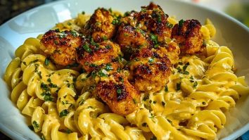 Creamy Jalapeño Garlic Chicken Bites with Twisted Cheddar Cajun Pasta 1