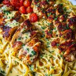 Creamy Mozzarella Chicken Linguine in Garlic Cajun Butter 1