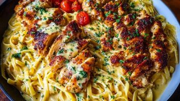 Creamy Mozzarella Chicken Linguine in Garlic Cajun Butter 1