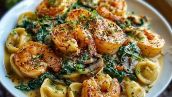 Creamy Spinach Mushroom Shrimp Shells