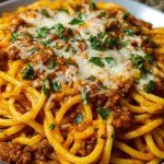 Creamy Velveeta Spaghetti with Italian Beef Marinara 1