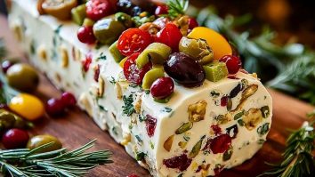Festive Holiday Antipasto Cream Cheese Log 1
