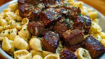 Garlic Butter Steak Bites & Creamy Chipotle White Cheddar Shells