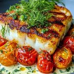Grilled Cod with Roasted Tomatoes & Creamy Dill Sauce 1