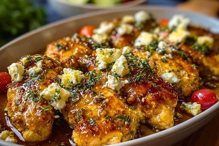 Hot Honey Infused Feta Chicken