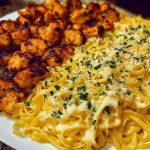Lemon Garlic Butter Chicken Bites with Savory Parmesan Linguine