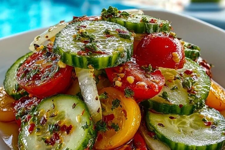 Marinated Cucumbers, Onions, and Tomatoes