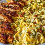 One-Pot Creamy Cajun Chicken Linguine with Garlic Mozzarella Sauce