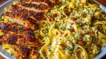 One-Pot Creamy Cajun Chicken Linguine with Garlic Mozzarella Sauce