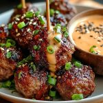 The Best Korean BBQ Meatballs with Spicy Mayo Dip