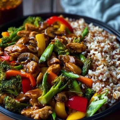 Ultimate Teriyaki Chicken Stir-Fry Recipe with Rainbow Veggies & Wild Rice
