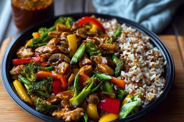 Ultimate Teriyaki Chicken Stir-Fry Recipe with Rainbow Veggies & Wild Rice