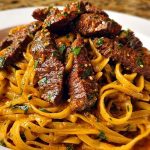Cajun Garlic Butter Linguine with Tender Beef Strips