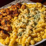 Cheesy Velveeta Chicken Twisted Pasta with Mozzarella Garlic Sauce