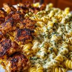 Creamy Parmesan Rotini with Cajun Garlic Butter Chicken