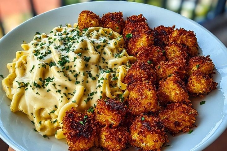 Crispy Parmesan Chicken Bites with Smoked Cajun Alfredo Recipe