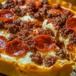 Deep Hamburger Sausage & Pepperoni Pie