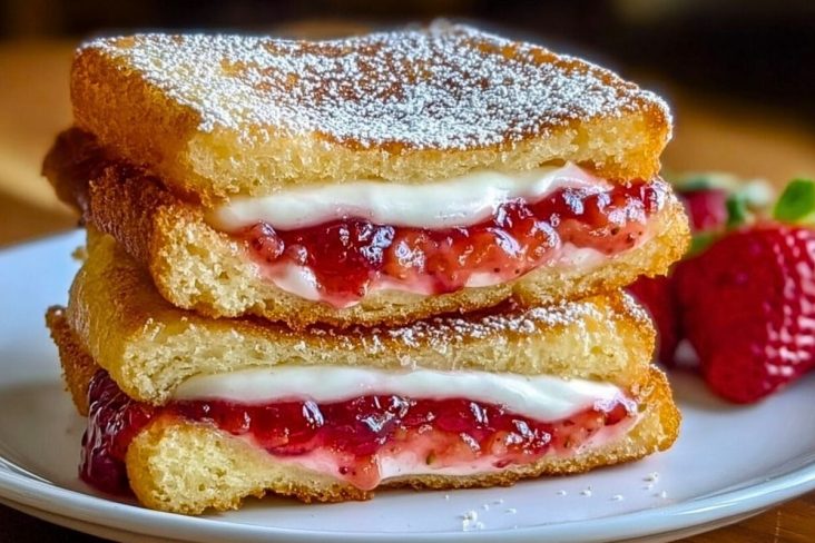 Fried Strawberry Cheesecake Sandwiches