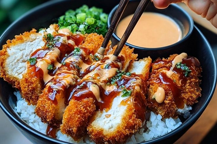 Japanese Katsu Bowls with Tonkatsu Sauce