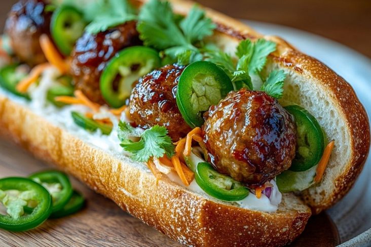 Korean BBQ Meatball Banh Mi